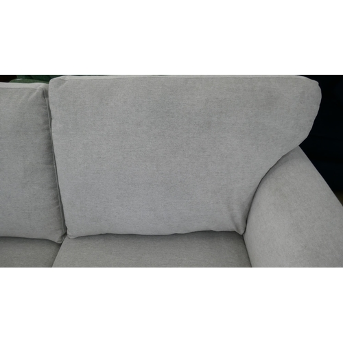 1502 - A grey upholstered three seater sofa and armchair