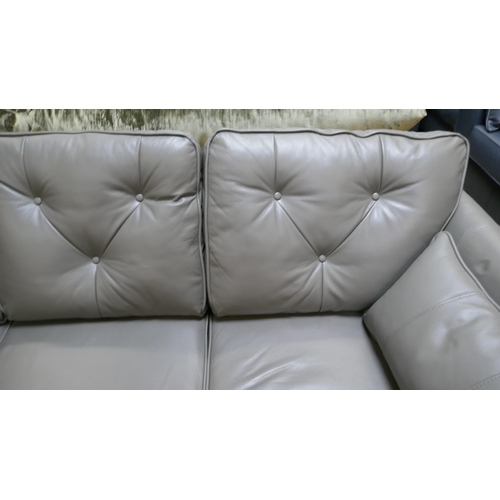 1510 - A grey leather Hoxton L shaped sofa RRP £1599