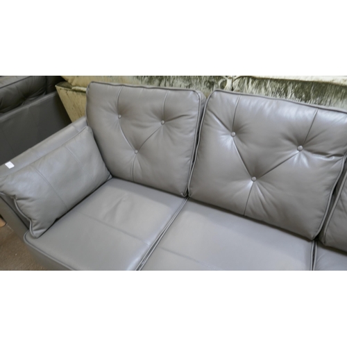 1510 - A grey leather Hoxton L shaped sofa RRP £1599