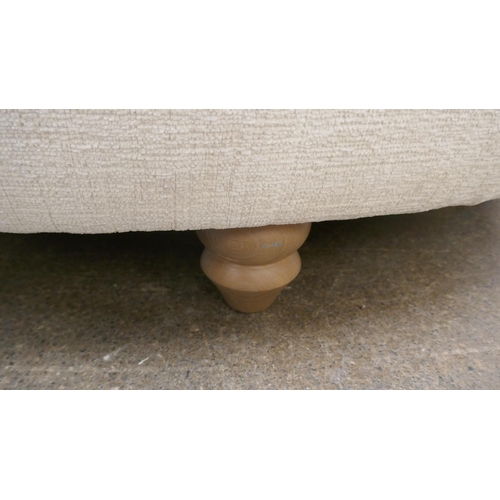 1512 - An oval ivory upholstered footstool