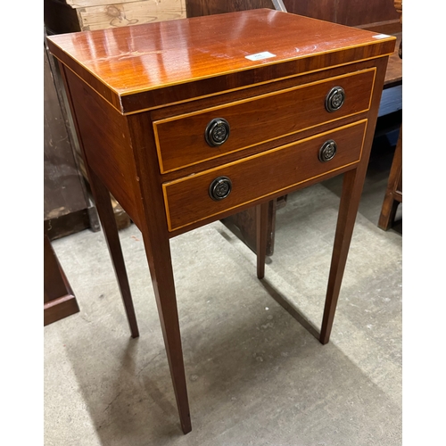 208 - An Edward VII inlaid mahogany two drawer lamp table