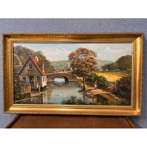 354 - W.H. Stockman, river scene, oil on canvas, framed