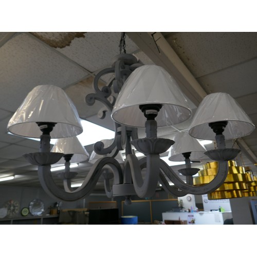 1487 - A Coachhouse six arm grey chandelier