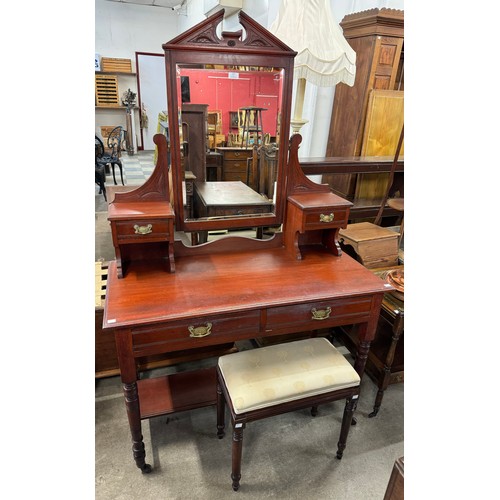 262 - A Victorian mahogany dressing table and stool