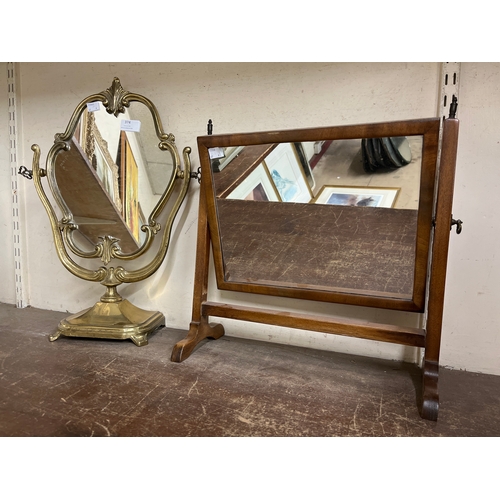 374 - An Edward VII toilet mirror and a French Rococo style mirror