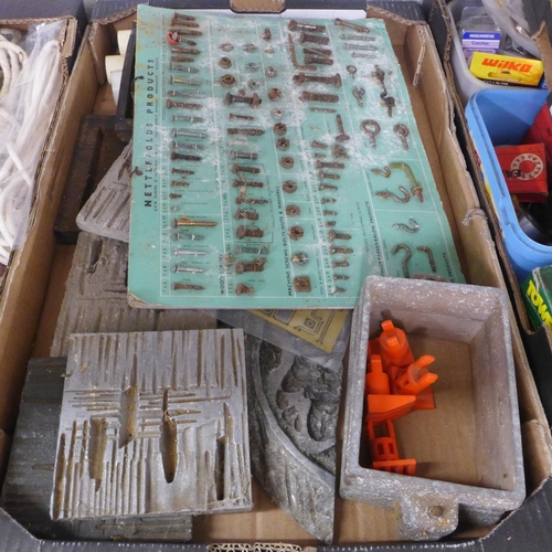 2055 - Seven boxes of assorted hand tools and other items including screwdrivers, hammers, wire brushes, cl... 