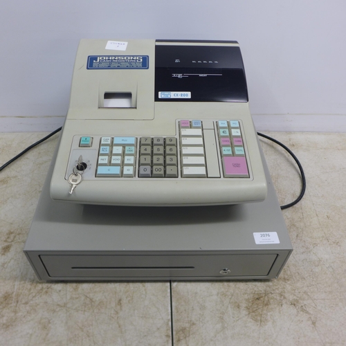 2076 - A CX200 Johnsons cash register with keys and manuals