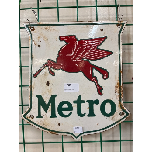 380 - A Metro enamelled advertising sign