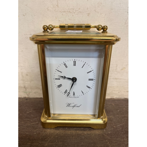 399 - A Woodford gilt metal carriage clock