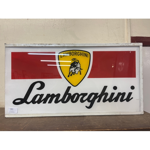 403 - A Lamborghini illuminating advertising sign