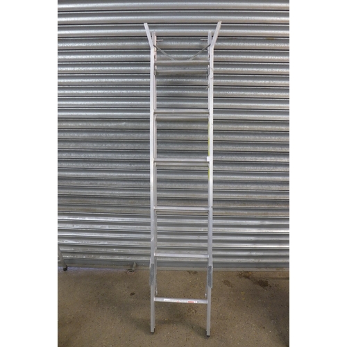 2180 - A 4 rung aluminium step ladder, a 6 step double rung aluminium step ladder and a set of 3 rung safet... 