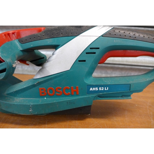 2196 - Two electric hedge cutters - B&Q hedge trimmer RTY450HTA and a Bosch AHS52Li cordless hedge trimmer ... 