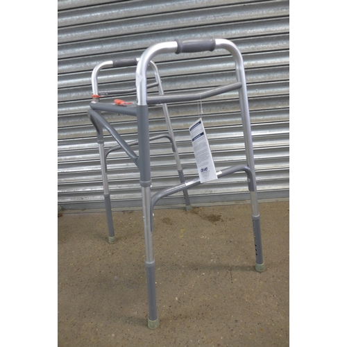 2238 - Collection of mobility aids - two walking frames, a folding wheelchair and a stepper exercise machin... 