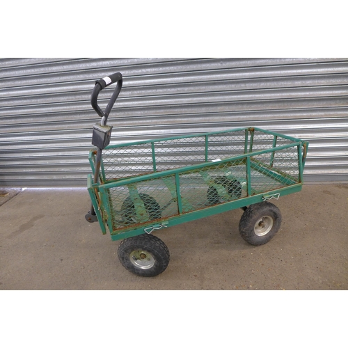 2246 - A 4 wheeled metal gardening trolley