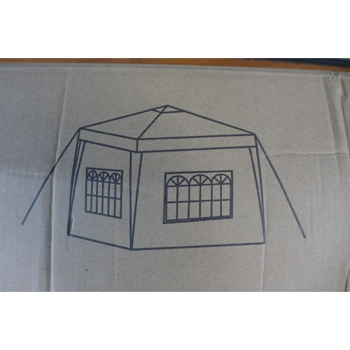 2264 - A 3 x 3m gazebo in grey fabric - boxed and unused