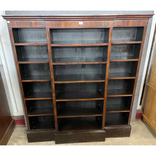 120 - A George IV rosewood breakfront open bookcase