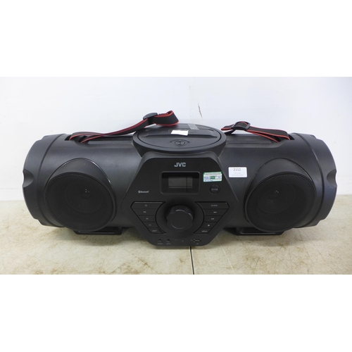 2112 - A JVC Boomblaster RV-NB200BT Bluetooth portable hi-fi stereo system with CD player, AUX, USB and FM ... 