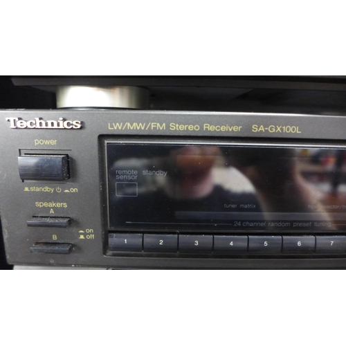 2115 - A quantity of Hi-fi stereo equipment including a Technics SL-PG480A CD player, Technics SA-GX100L st... 