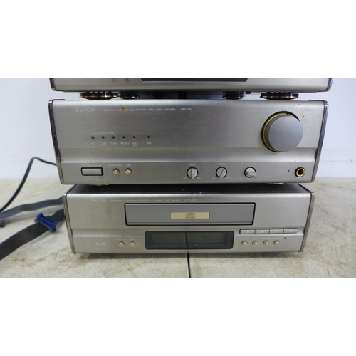 2122 - A Denon 110 hi-fi system including a UDR-110 stereo cassette tape deck, UTU-110 AM-FM tuner, UPA-110... 