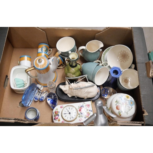 1180 - Three boxes of mixed china, a soda syphon and mixed glass **PLEASE NOTE THIS LOT IS NOT ELIGIBLE FOR... 