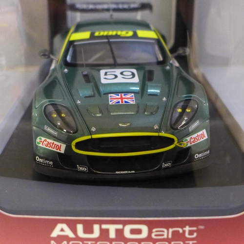 602 - An AutoArt 1/18 scale model Aston Martin DBR9 24 hrs Le Mans 2005 #59
