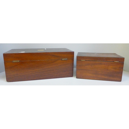 604 - A Victorian rosewood box and a Victorian mahogany box