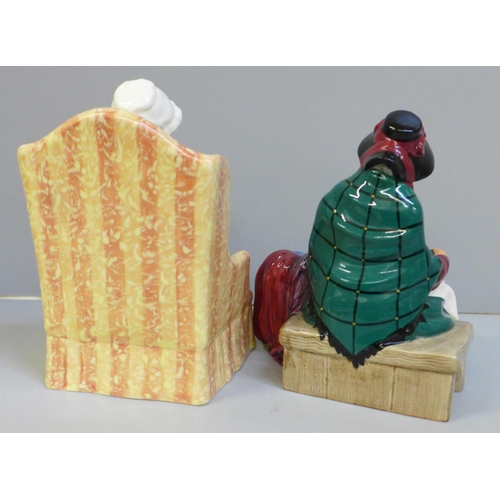 608 - Two Royal Doulton figures, Silks and Ribbons and Forty Winks