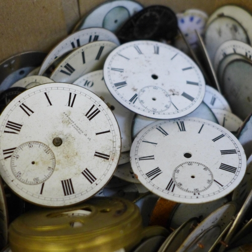 625 - A collection of used pocket watch dials
