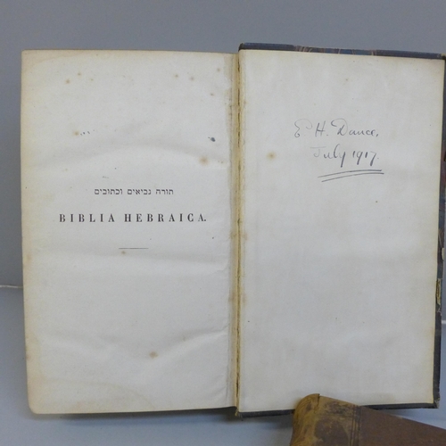 653 - A Walkers Dictionary 1856 and Biblia Hebraica 1859