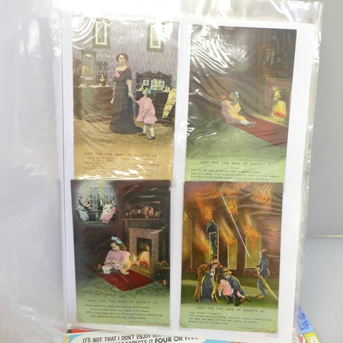 670 - A folder of Bamforth song cards (38) and comic postcards (40)