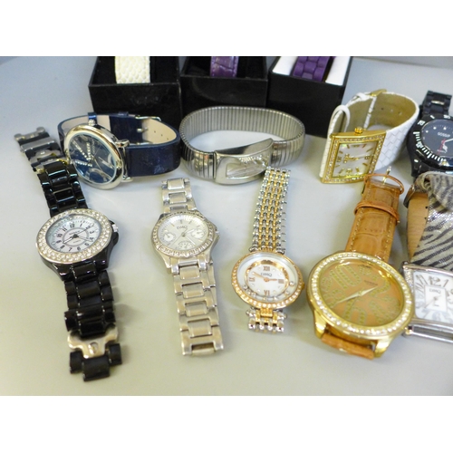 678 - Fourteen wristwatches including three boxed