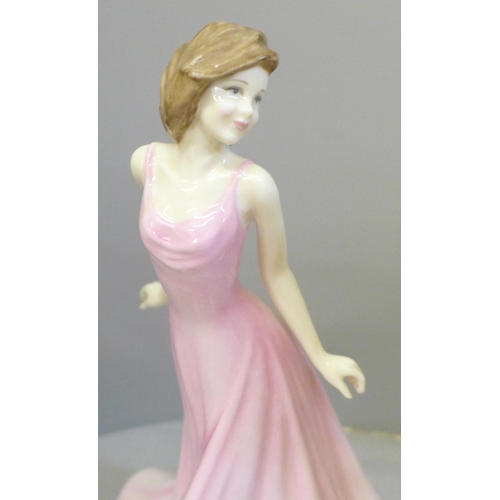 683 - Five figures of ladies; Royal Doulton Lucinda, Vanessa, Becky, a Coalport figure and one other