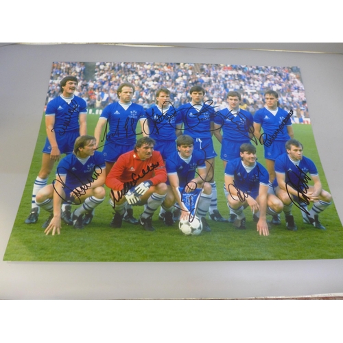 693 - Everton Football Club, signed team photograph, 1985 European Cup Winners Cup Final team, signed by a... 