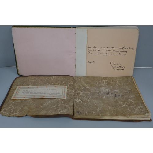 707 - Two autograph books from early 20th Century including verse and illustration