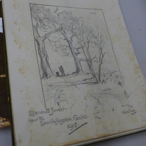 707 - Two autograph books from early 20th Century including verse and illustration