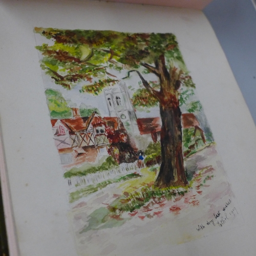 707 - Two autograph books from early 20th Century including verse and illustration