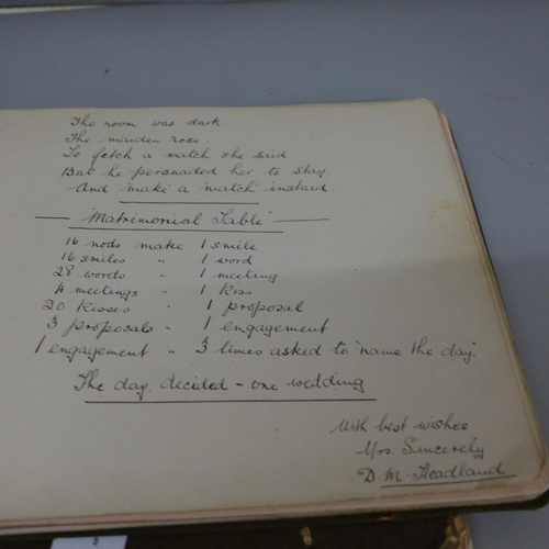 707 - Two autograph books from early 20th Century including verse and illustration