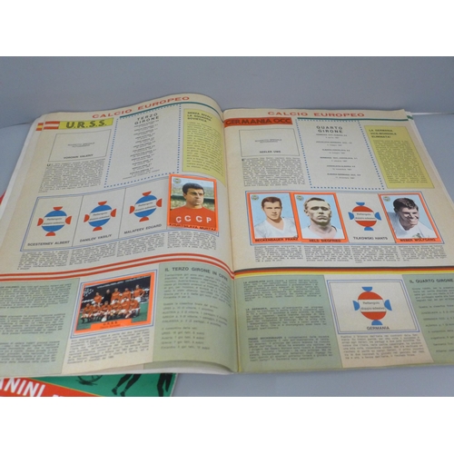 728 - European sport stickers in five albums, including Unico Tea (1966/7), Union Chocolates (1951), Di Da... 