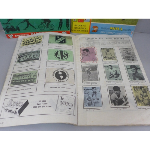 728 - European sport stickers in five albums, including Unico Tea (1966/7), Union Chocolates (1951), Di Da... 