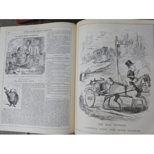 731 - Four hardbound volumes of 'Punch' from 1845, 1851, 1873 and 1891