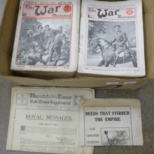 739 - A box of The War Illustrated newspapers, complete set, including volume 5