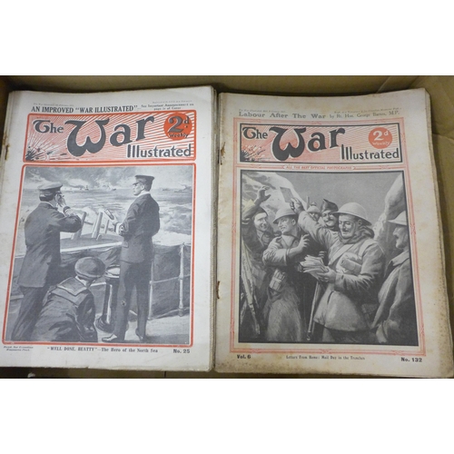 739 - A box of The War Illustrated newspapers, complete set, including volume 5