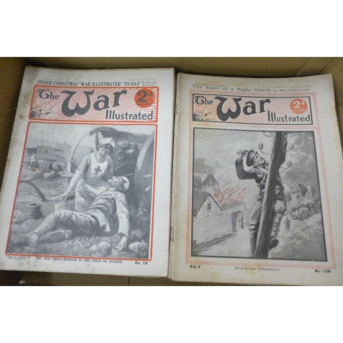 739 - A box of The War Illustrated newspapers, complete set, including volume 5