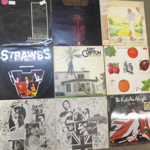 760 - LP records, folk, Nottingham Style, plus Steppenwolf, Elton John, Cream, Eric Clapton, Strawbs, The ... 