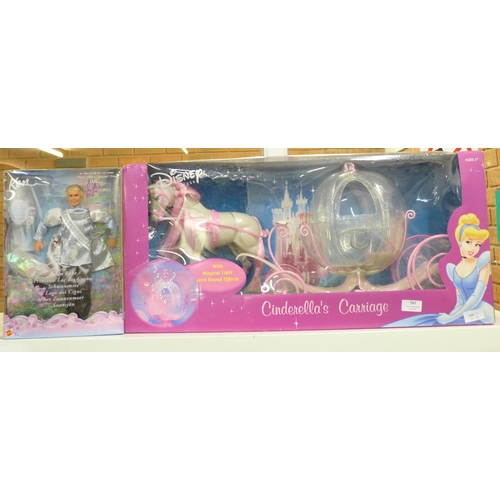 767 - A Barbie Cinderella's Carriage set and a Ken Swan Lake Prince Daniel figure, both boxed and unopened
