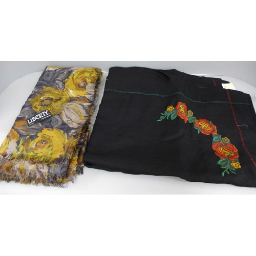 769 - Two vintage Liberty wool shawls