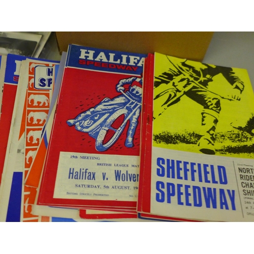 770 - Speedway, a collection of press photographs, 1960s to 1990s, also some 1960s and 1970s programmes