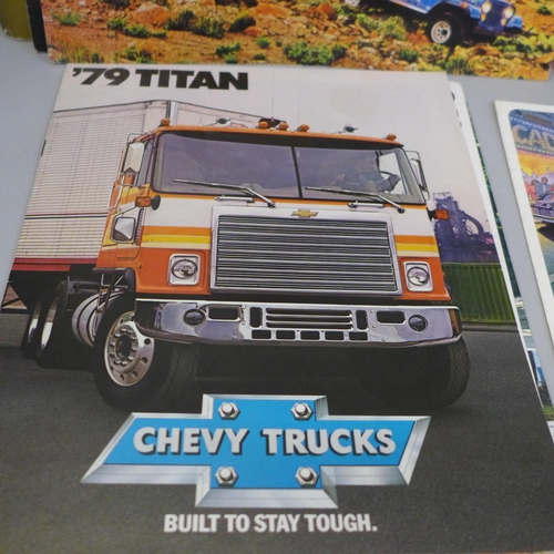 773 - A collection of original 1970s USA trucks, cars, caravans sales brochures