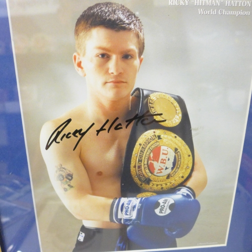 776 - Boxing - autographed photographs selection including Sir Henry Cooper and Ricky Hatton (5)