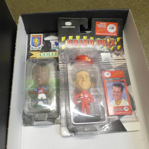 793 - SPORTS, Corinthian plastic figures, inc. Michael Schumacher (rookie), football redemption issues etc... 